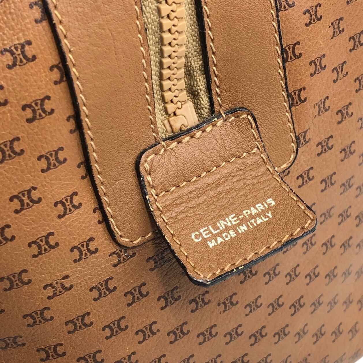 CELINE セリーヌ トリオンフ PVC レザー ボストンバッグ ハンドバッグ
