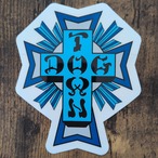 【ST-1013】Dogtown Skateboard ドッグタウン STICKER スケートボード ステッカー CROSS LOGO ブルー 10.1cm