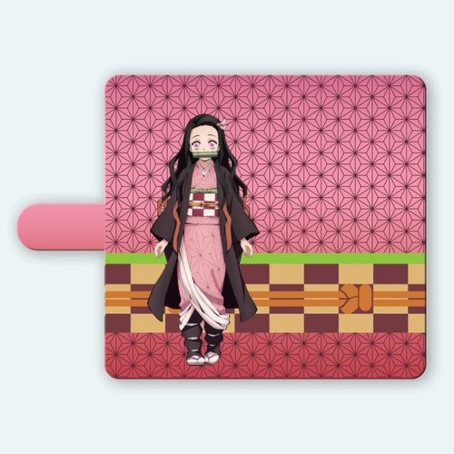 スマートフォン スマホ iPhone アイフォン 11Pro SE2 XS/X 8/7 手帳型 ケース カバー 『竈門禰豆子』 003A 汎用5.6インチ以下 白地 478