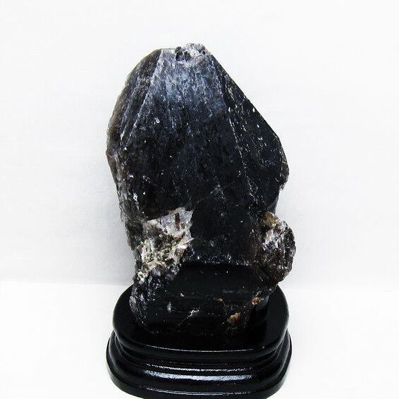 1.6Kg 黒水晶 原石 モリオン 原石 山東省産 台座付属 一点物 181-4523