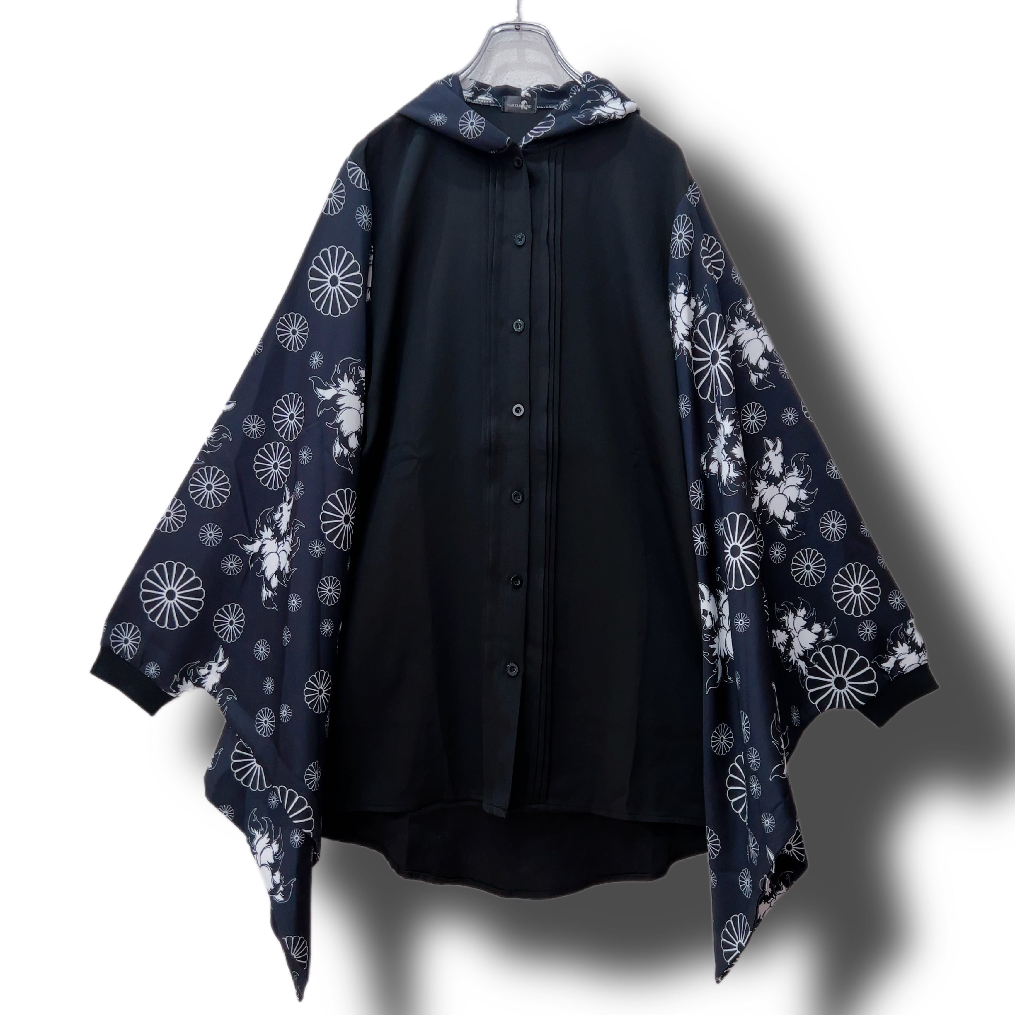 袖リブ付き着物風袖シャツ【和柄九尾】 | NIER CLOTHING 袖リブ付き着物風袖シャツ【和柄九尾】 | NIER CLOTHING