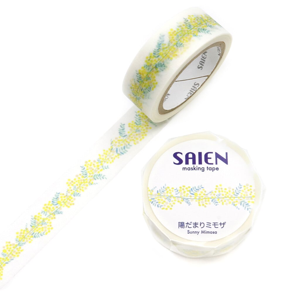 SAIEN】2026年春新作「陽だまりミモザ」マスキングテープ15mm×7m