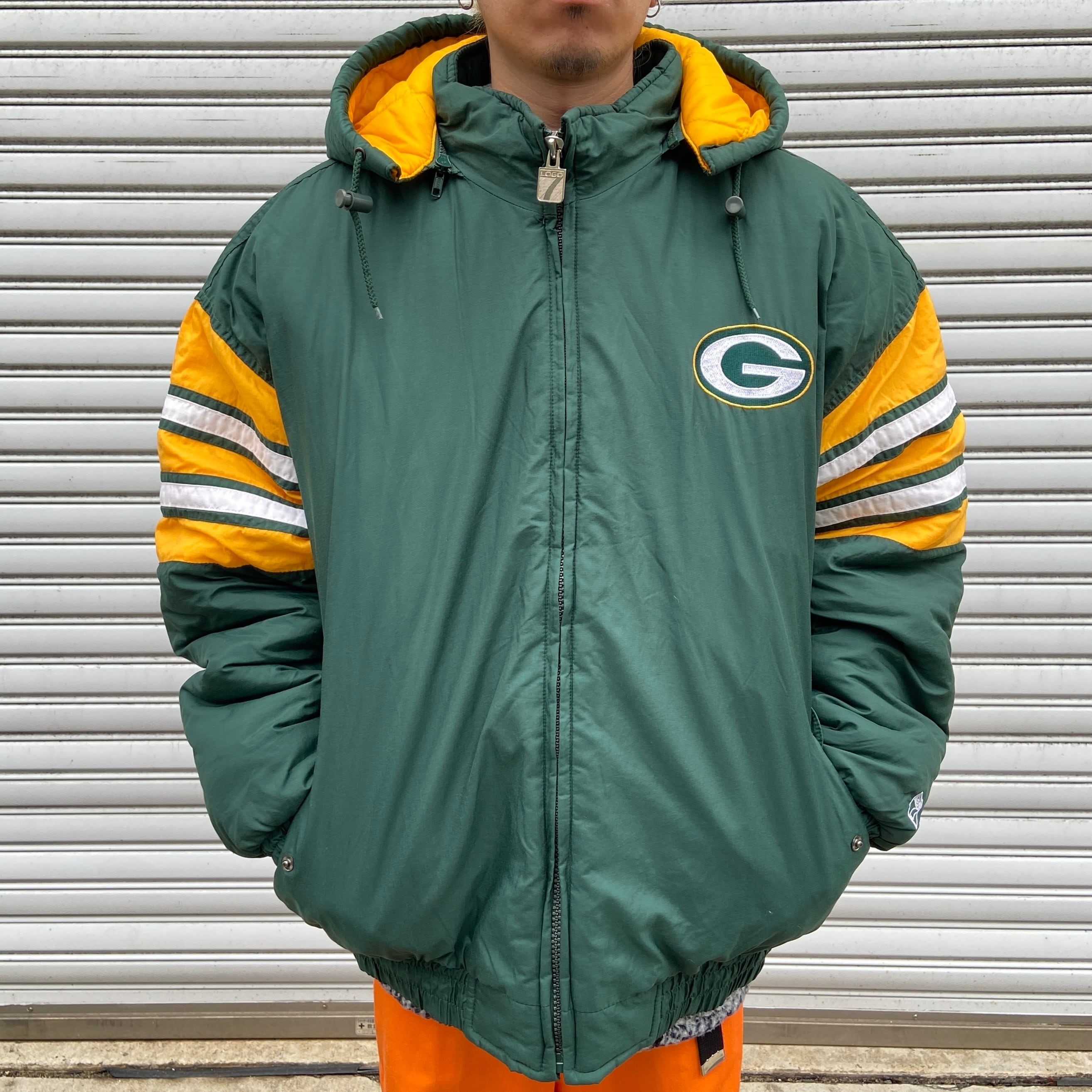 NFLグリーンベイ・パッカーズ中綿ジャケットコート刺繍ロゴワンポイントロゴ