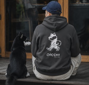 cheeky柴犬　スミクロ　ジップパーカー