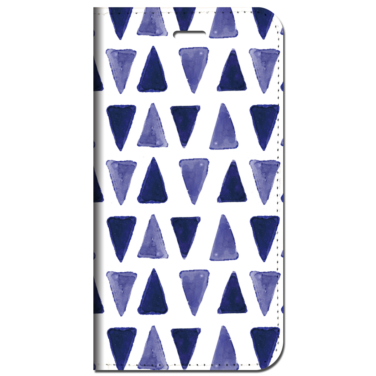 iPhone対応 スマホ 手帳型ケース トライアングルブルー ポップ イラスト 【iPhone17 / iPhone16 / iPhone16e / iPhoneSE 他 iPhone各機種対応】 st40