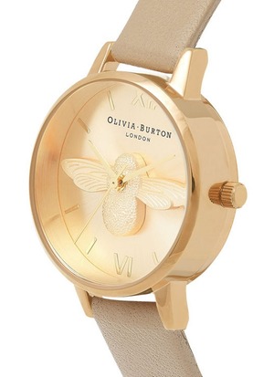 OLIVIA BURTON オリビアバートン 3D Bee 蜂モチーフ OB16AM150 ゴールド×ブラウン レザー 腕時計 レディース