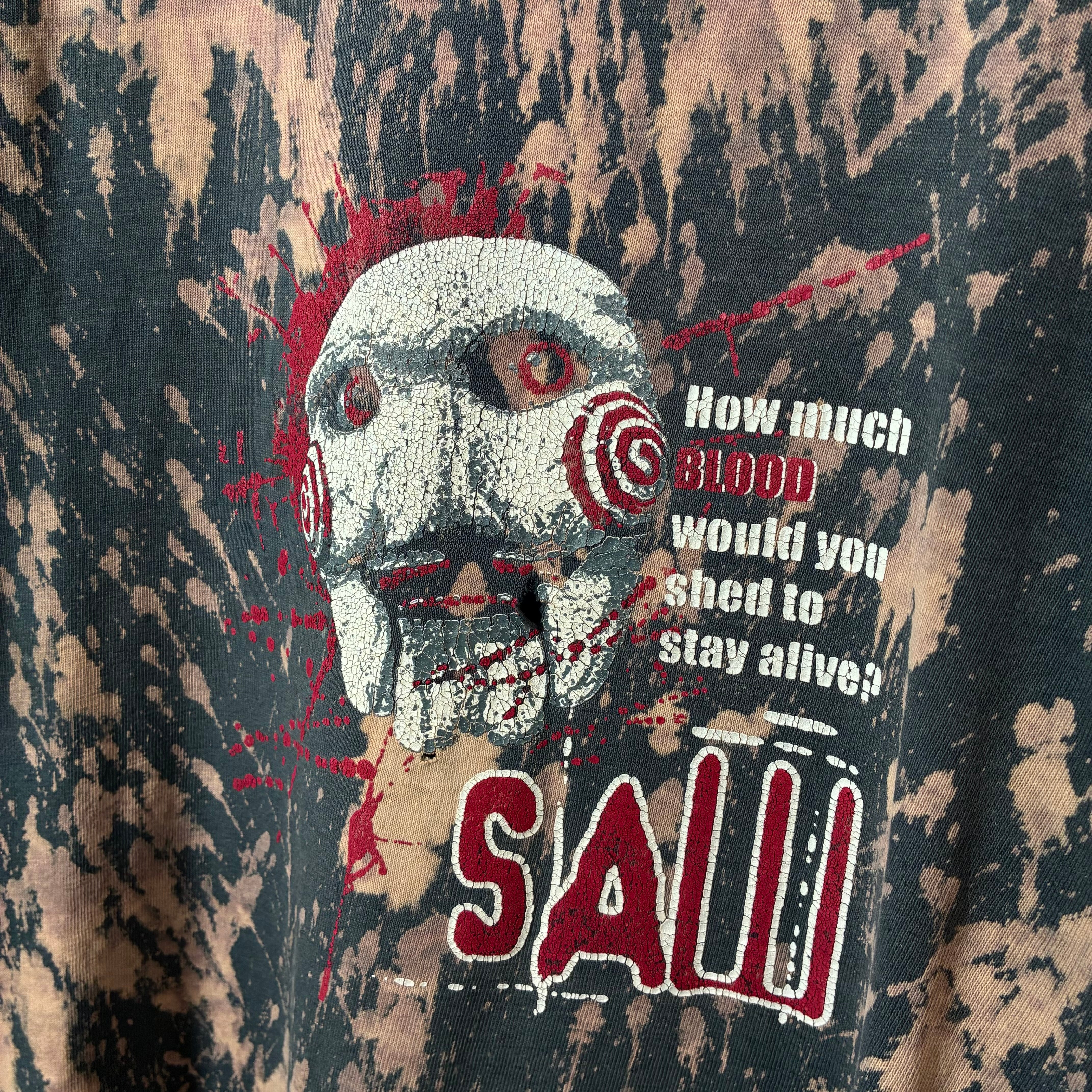 SAW ジグソウ ホラーTシャツ ブリーチ加工 S相当 | 古着屋 the moon