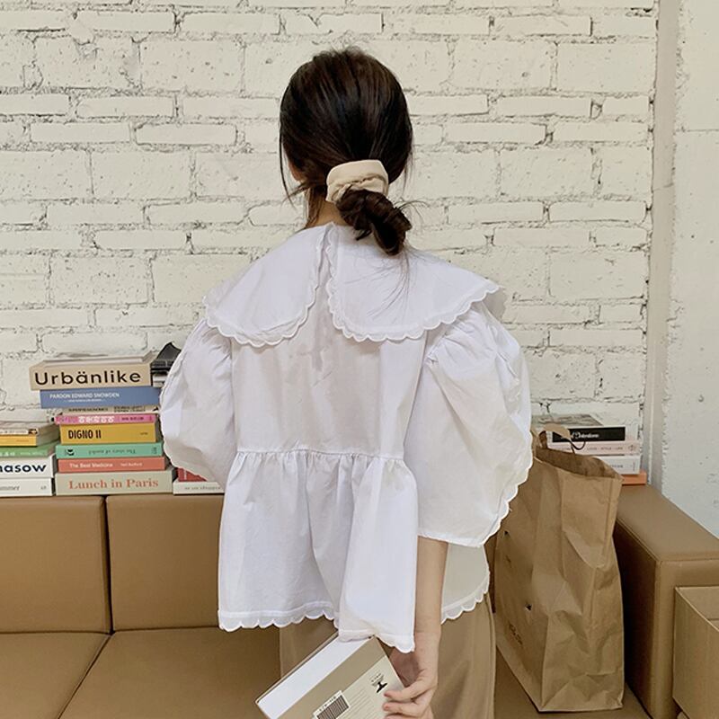 ホワイトスリーブシャツ サマートップス 夏物 スーパーモール29448911408