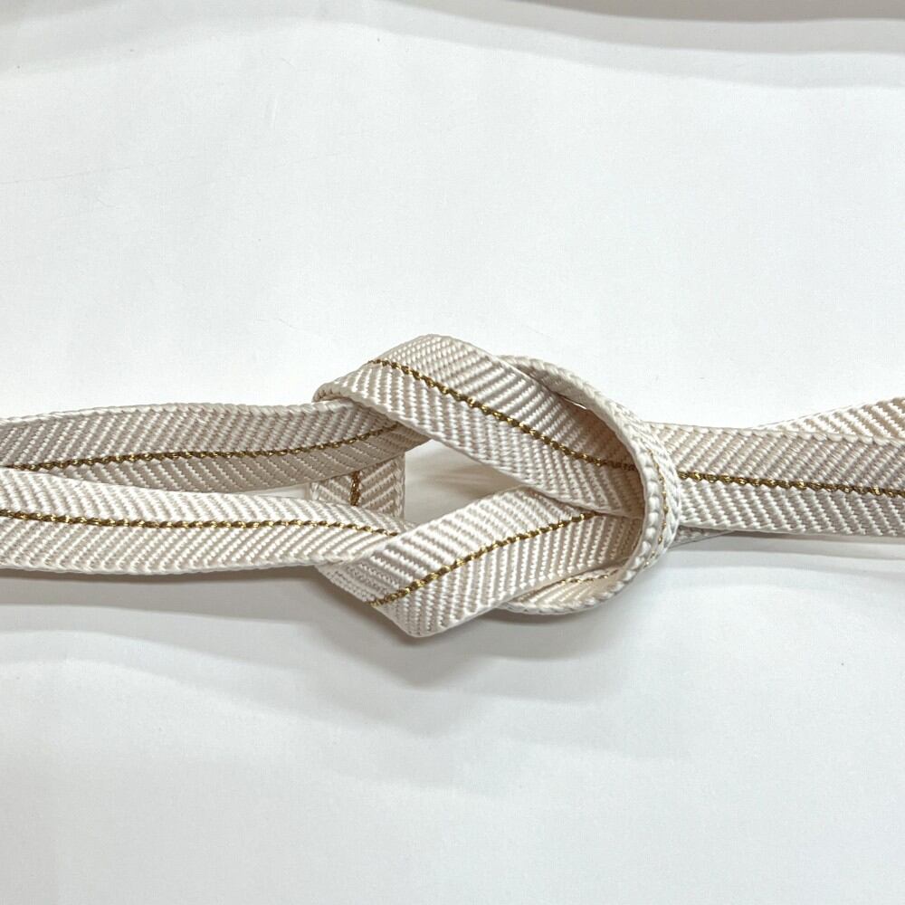 帯締め 中古 帯締め 帯〆 平組ひも 礼装用 留袖用 白×金 和装小物 obijime-09