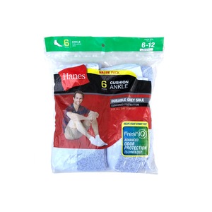 Hanes 6p ankle Socks - white