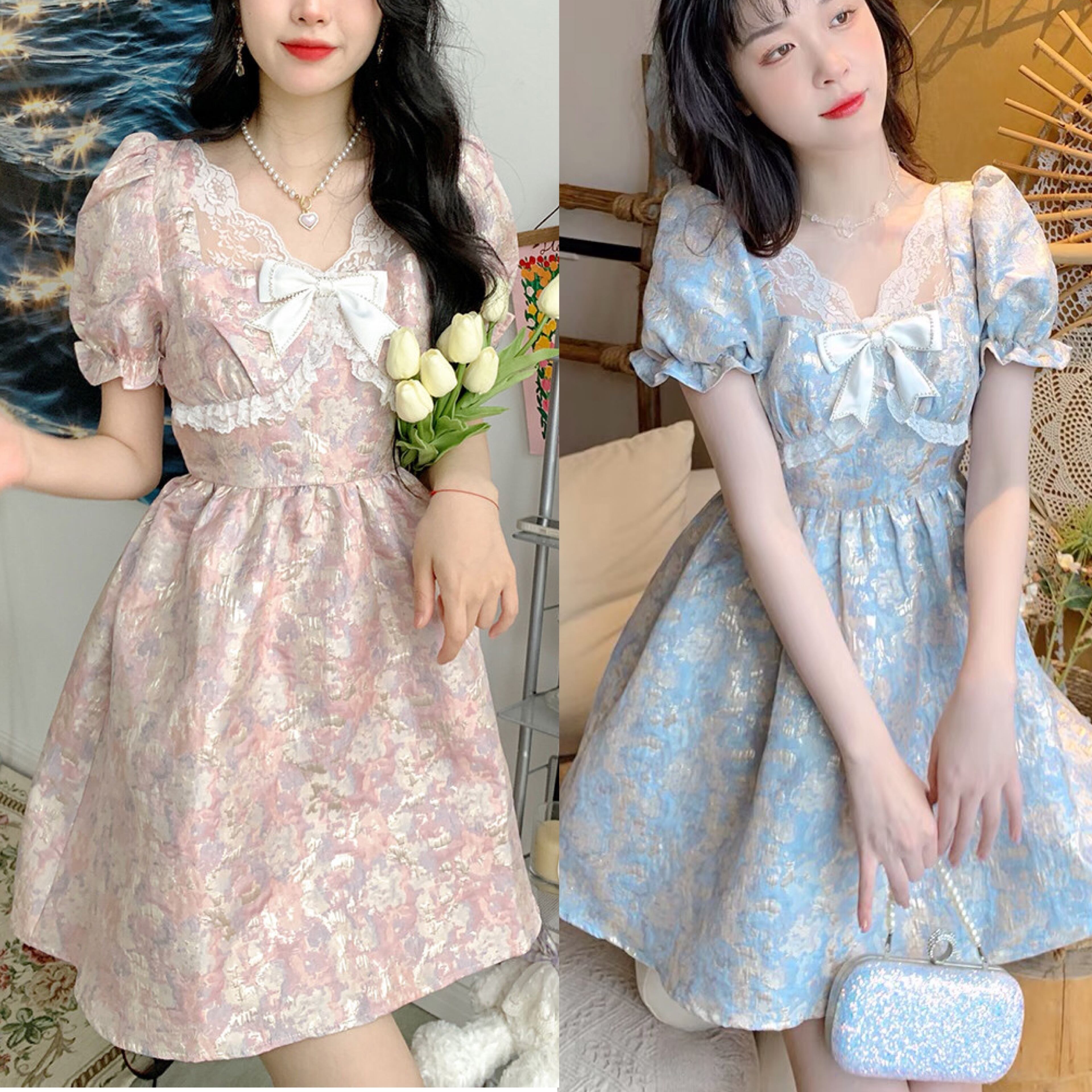 ❤︎リボン❤︎様エムズグレイシー　シースルーフレアワンピースリボン　花柄ピンク42 極美品】エムズグレイシー シースルーフレアワンピース リボン 花柄