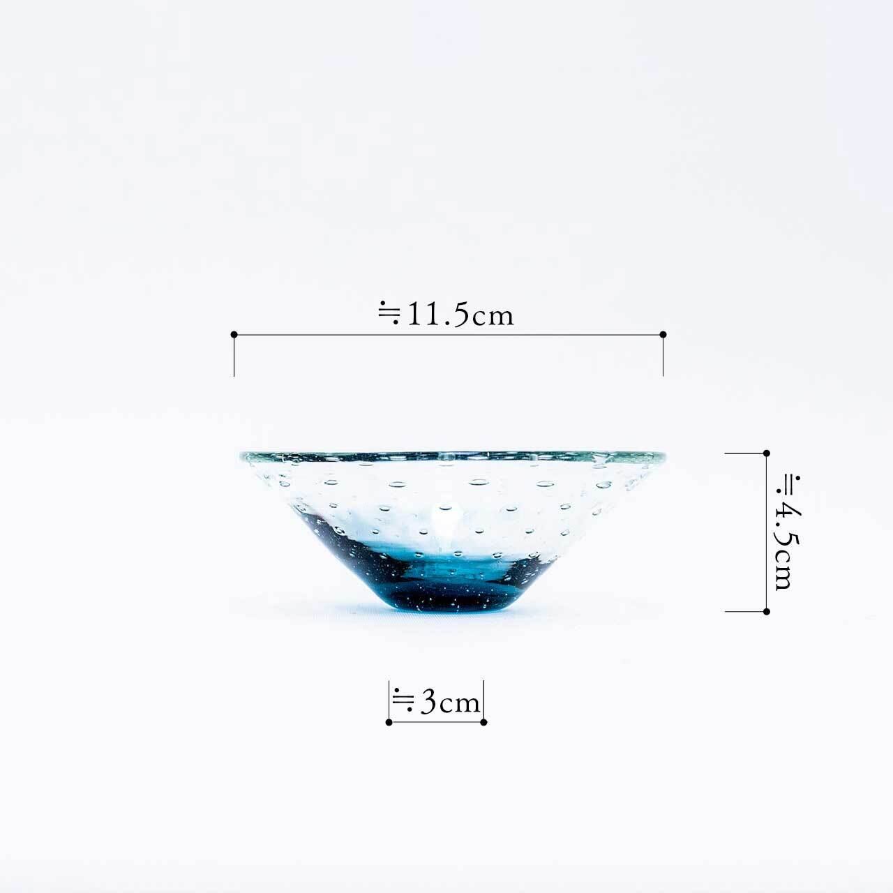 ガラス工房ロブスト】しゃぼん三角鉢小 紺 [琉球ガラス] | 【琉球