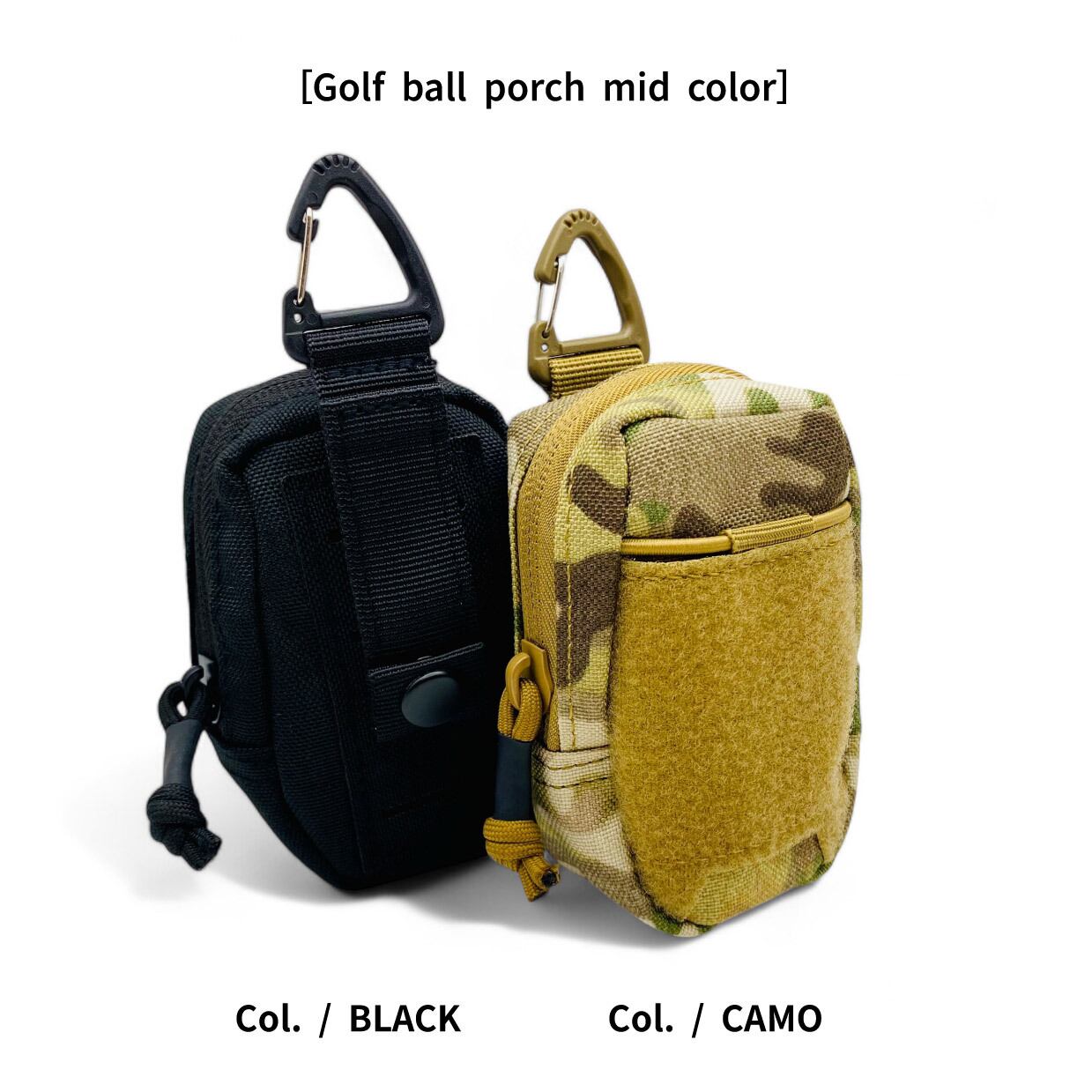 #MILITARY / モデル名:ミリタリー ゴルフボールポーチmidサイズ(ブラック)