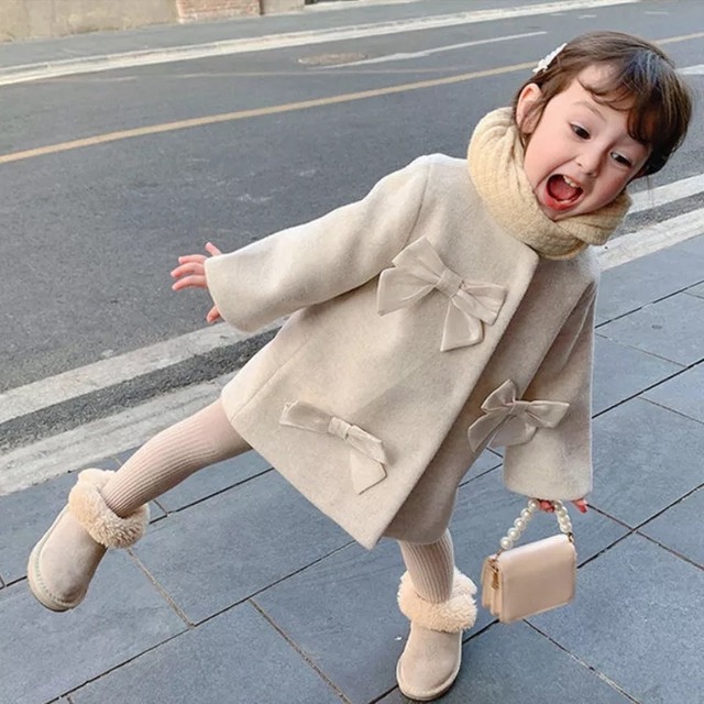 送料無料 アウター リボン コート 可愛い 白 ホワイト 女の子 ベビー キッズ ジャンバー 韓国 インスタ 人気 ロングコート 冬 秋 Ayu Select Kids Ladies 全て送料無料