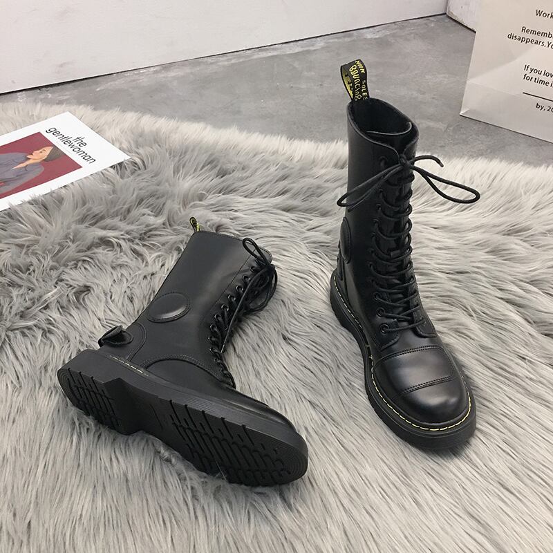 ブーツオータムウィンター薄手 レース 靴 シューズ ストリート 秋物 冬物 レースアップ フェイクシューズ6986154324