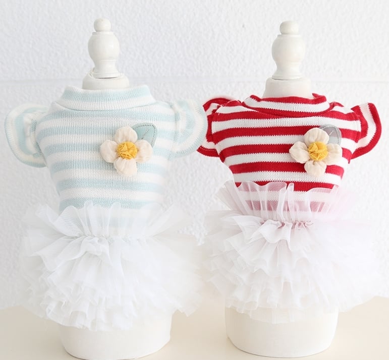 《予約》№3102275 ボーダーxチュールスカートワンピ