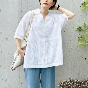 Jacquard opencollar shirt