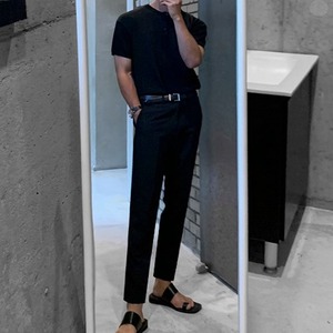 ヘンリーネックニットTシャツ　MT0080234