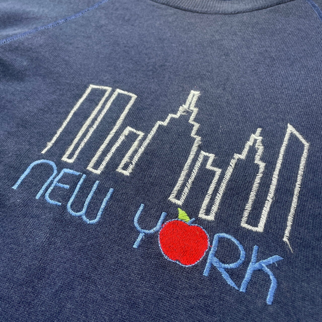 New York マンハッタン 刺繍 スウェットシャツ メンズL 古着 