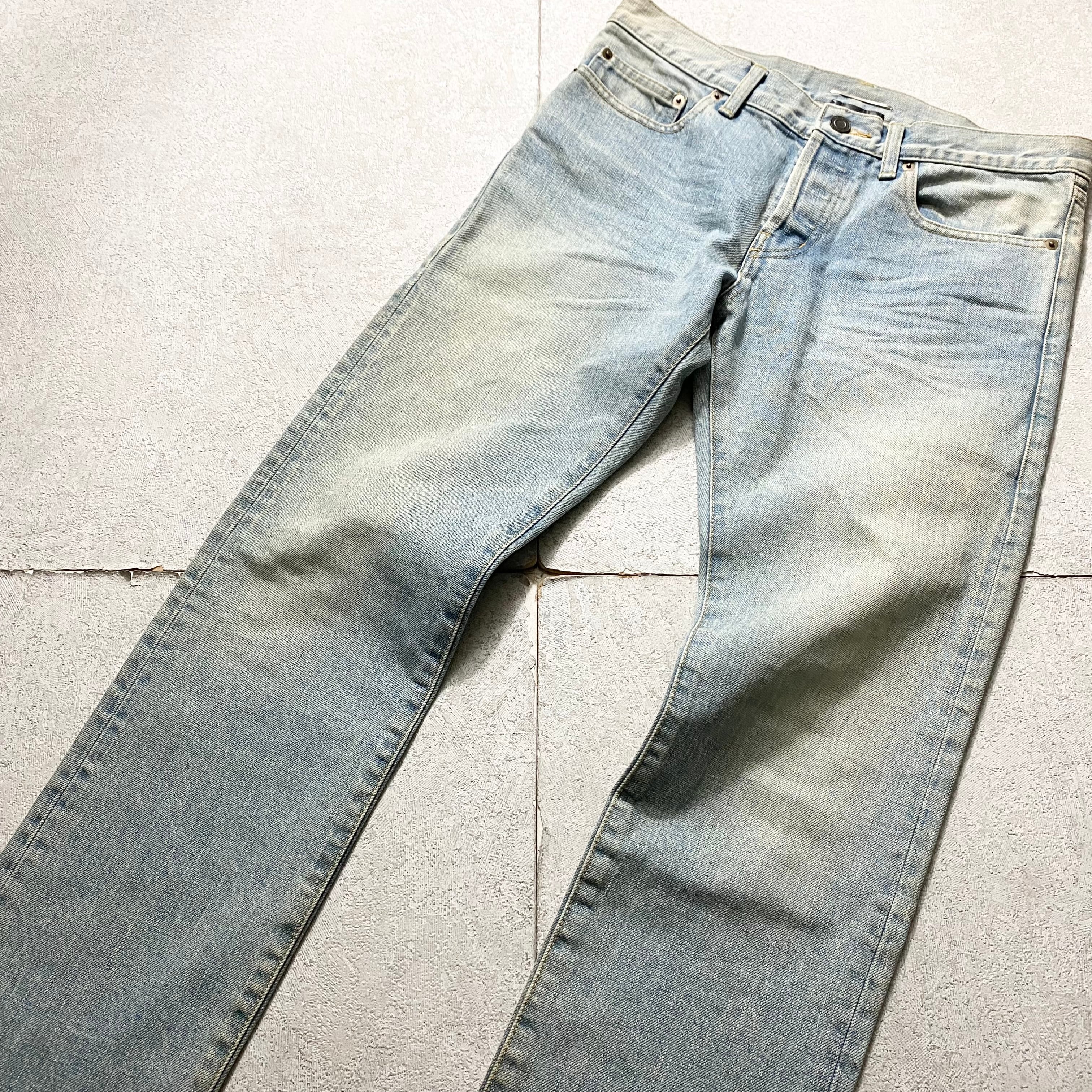 SAINT LAURENT PARIS faded skinny denim pants | NOIR ONLINE