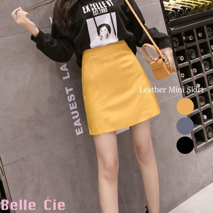 【期間限定7%OFF】 台形スカート 秋冬物 レディース インパンツ 合皮 台形 スカート ミニスカ