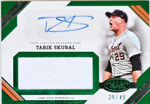Tarik Skubal | 2025 Topps Tier One Baseball | Detroit Tigers | Jumbo Relic Card Patch Signed | Ungraded