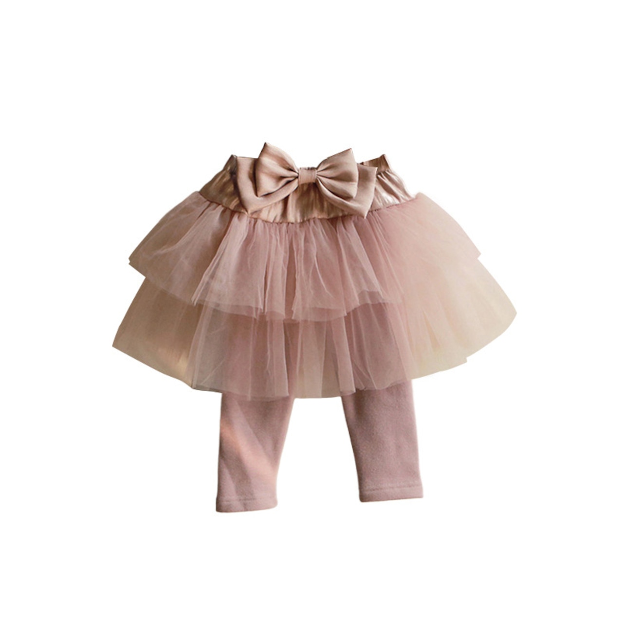 冬蝶結びデザインレギンスつきスカート2色