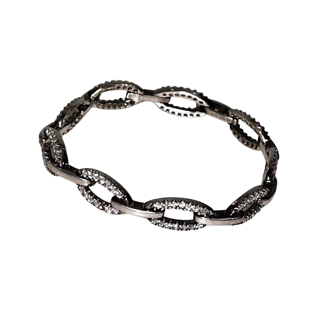 vintage silver oval link chain bracelet