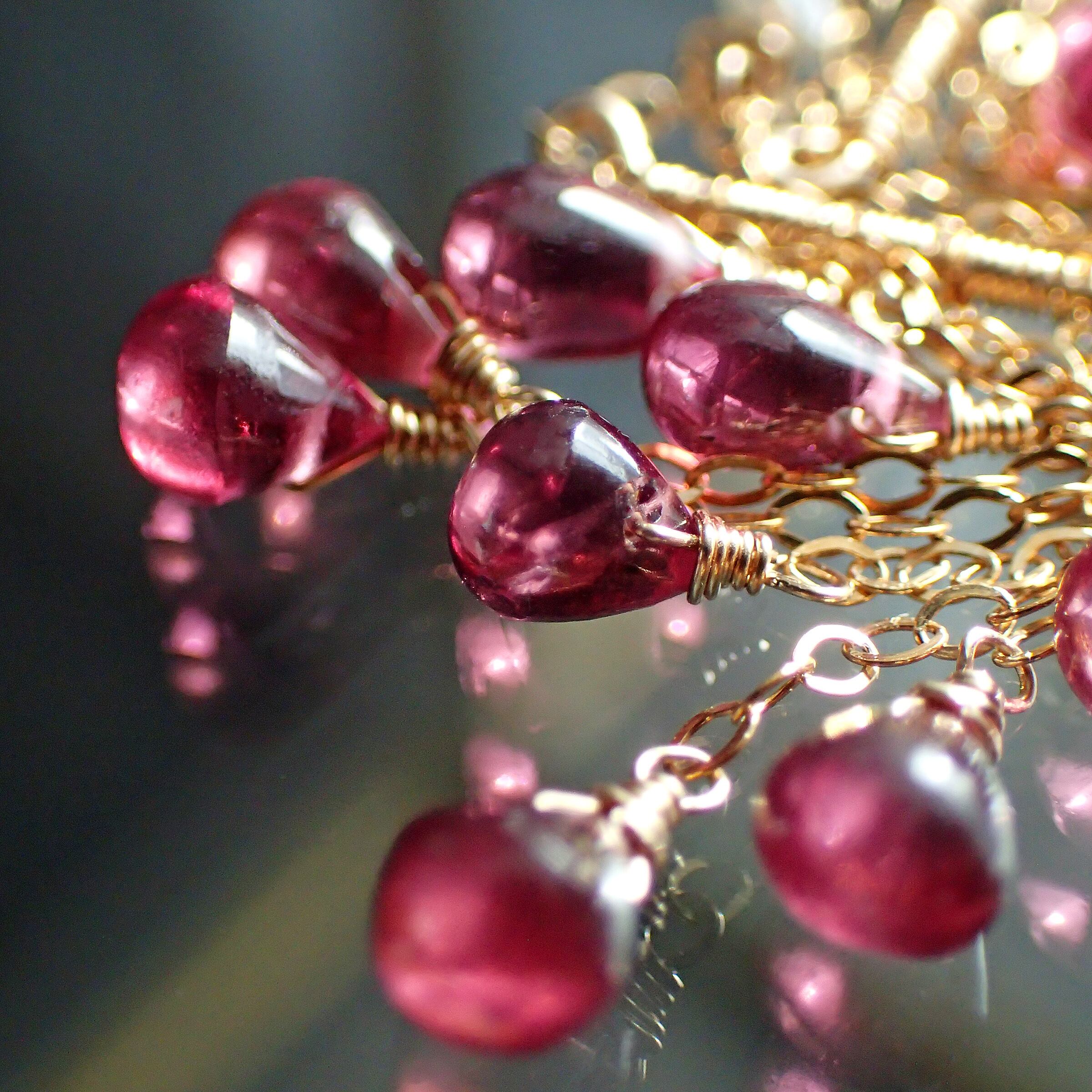 Garnet chandelier earrings | yukirra shop