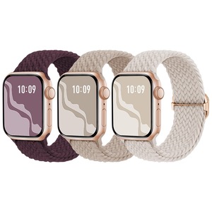 【数量限り】【3枚入り】Suitisbest コンパチブル アップルウォッチ バンド 編み込み 42mm 41mm 40mm 38mm Apple Watch ナイロンバンド 伸縮性 ゴム アップルウォッチ スポーツベルト Series 11 10 9 8 7 6 5 4 3 2 1 SEに対応 長さ無段階調整 柔軟 通気 防汗