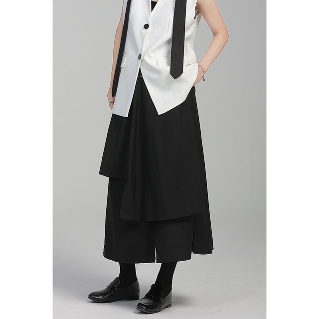 High waist A-line mid-length skirt C0406