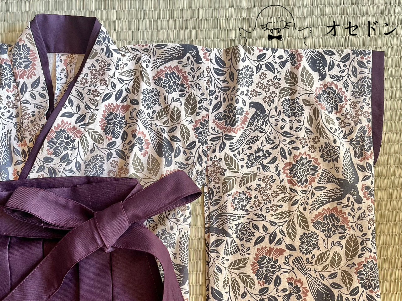キッズ用袴 RAKUHAKA【山鳩】95〜105cm相当 3歳児 - 1