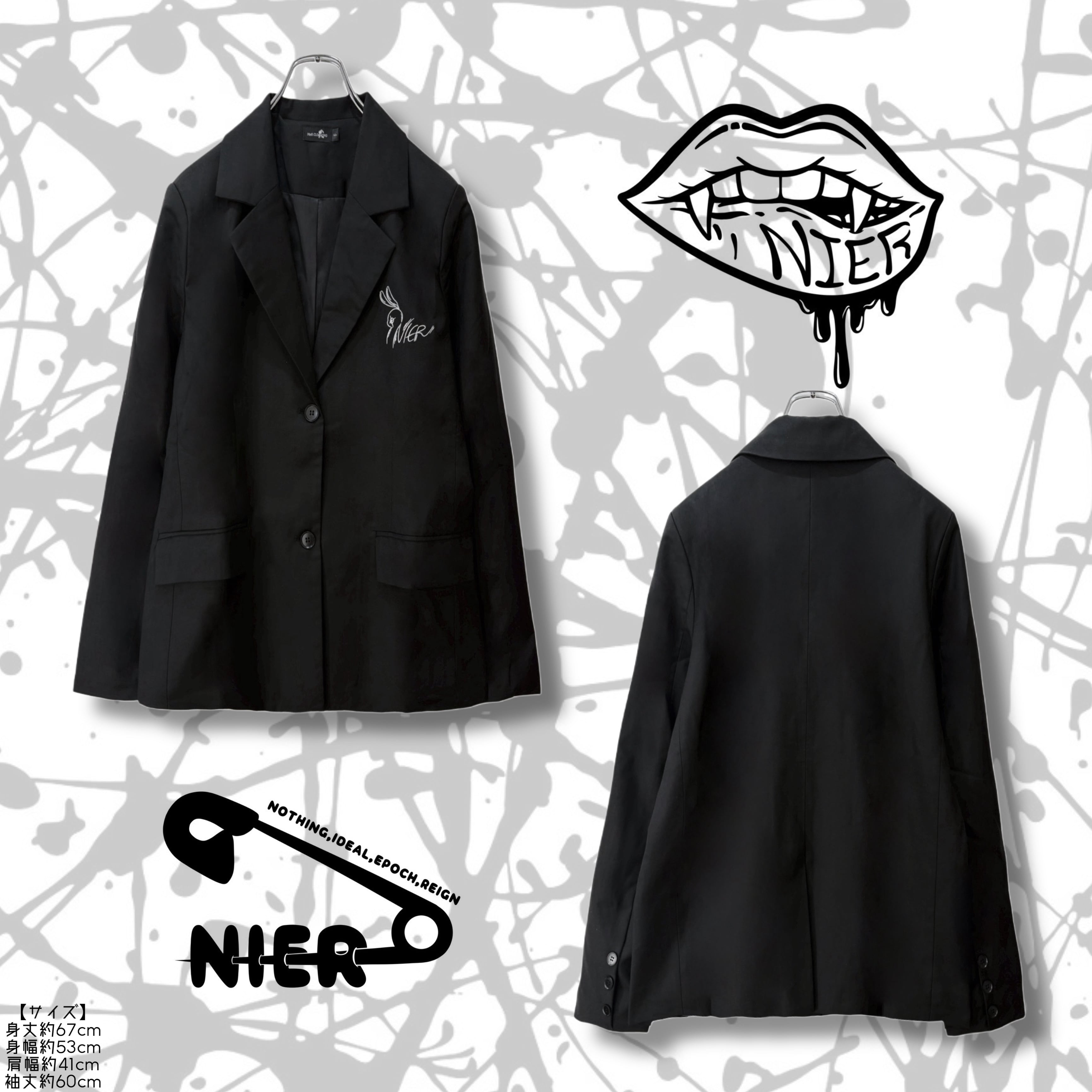 BLACK TAILORED JACKET【刺繍デザイン】 | NIER CLOTHING