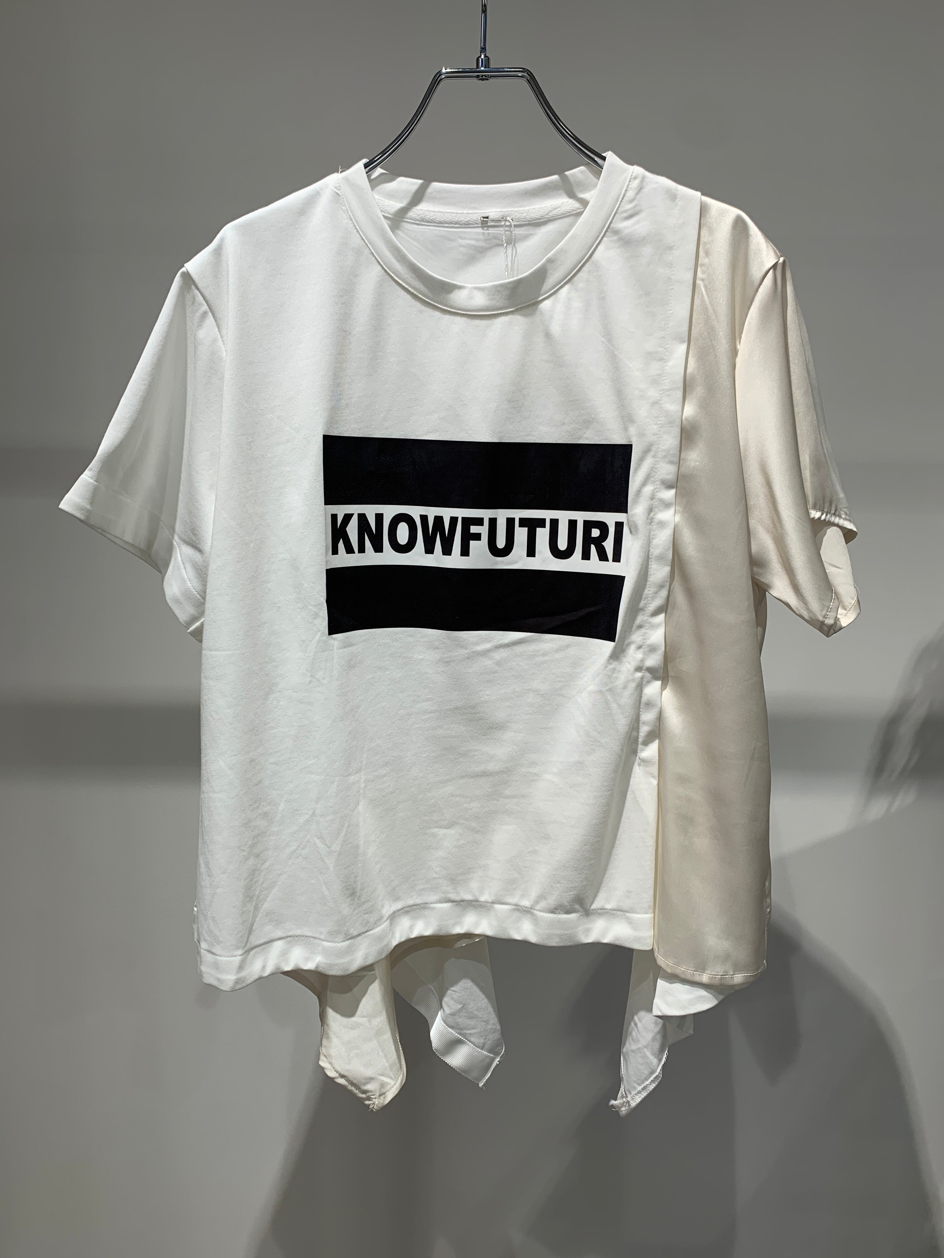 satin docking irregular hem T-shirt