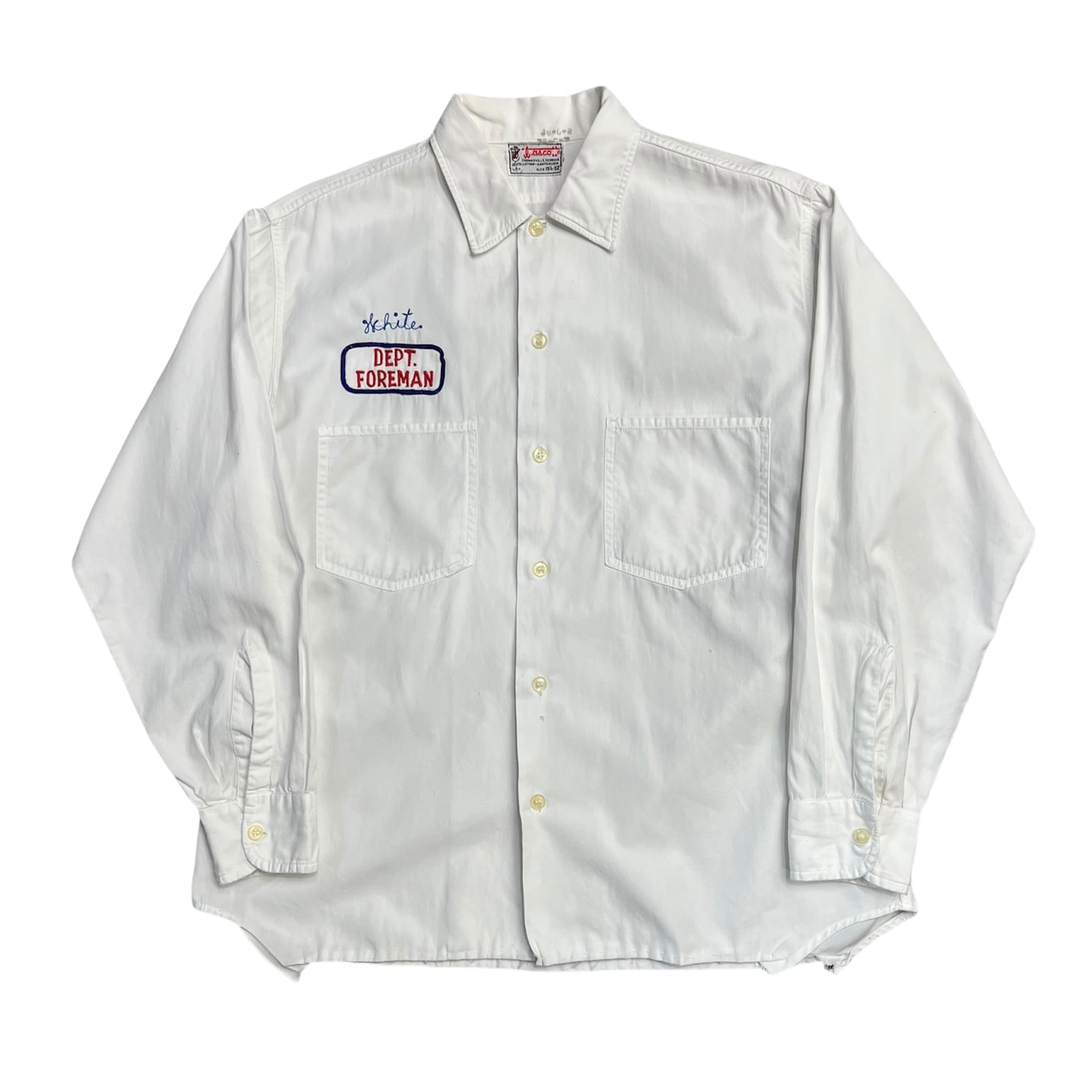 Whitmont shirts ヴィンテージ ロングポイントカラー シャツ