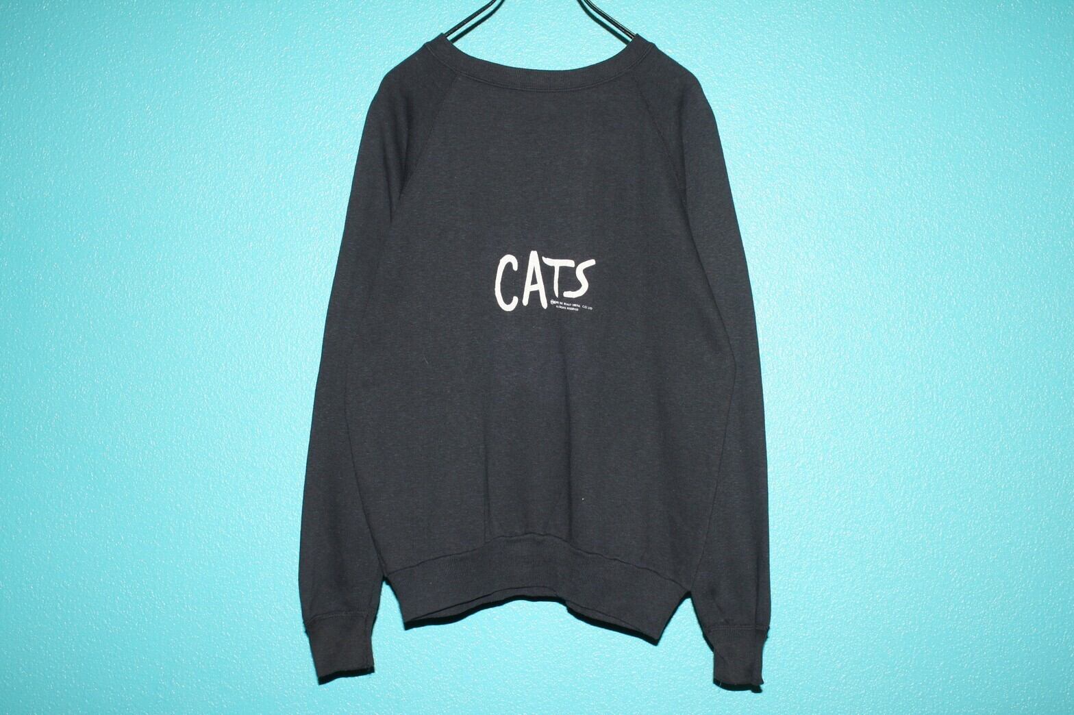 80s (1981) CATS Print Sweat 劇団四季 USA製