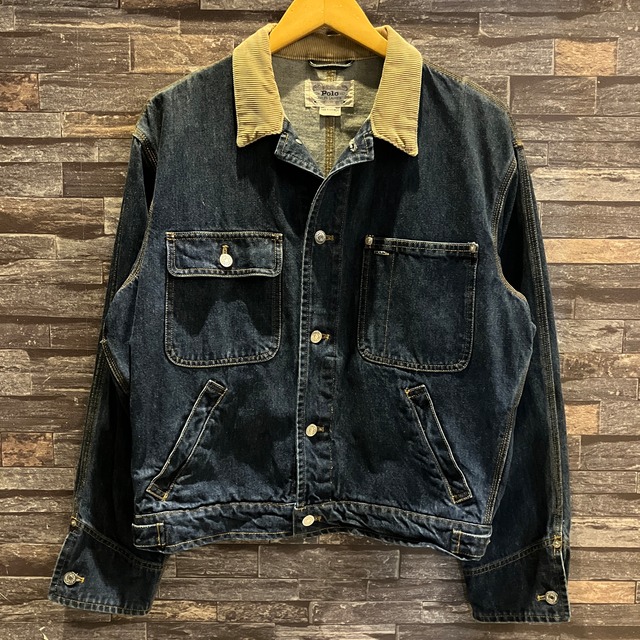 RALPH LAUREN CORDS COLLAR DENIM JACKET 1980'S OLD