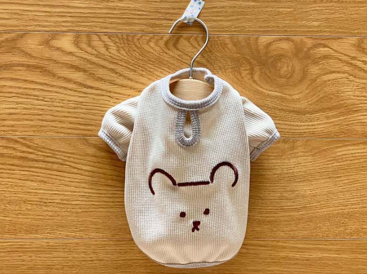 【SALE】rino bear t-shirt XS ~ XL 3color / 犬服 新作 可愛い ワンコ服 犬の服 長袖T シャツ ドッグウェア クマちゃん シンプル ニット お揃い トップス top12