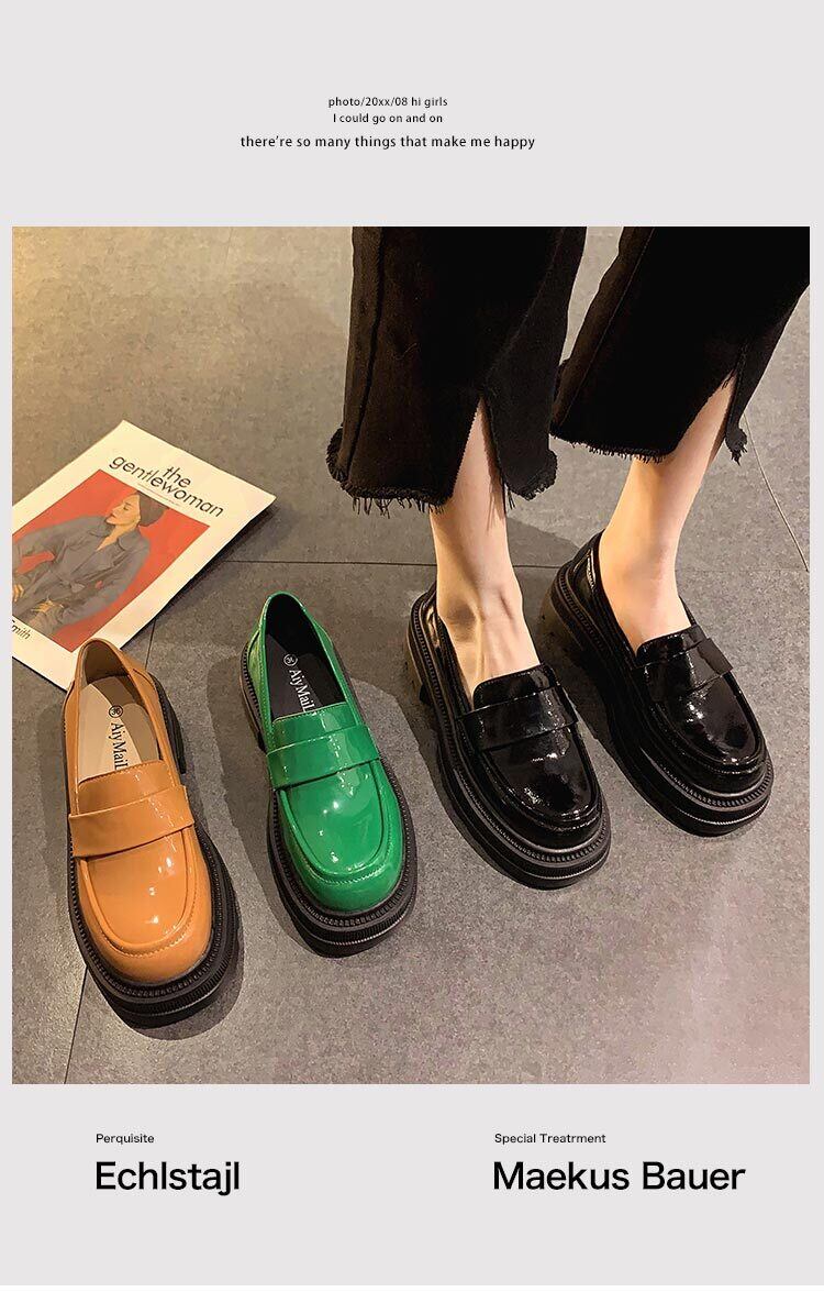 美品 Estacion 本革レザーお家 ダークブラウンローヒールシューズ 23 
