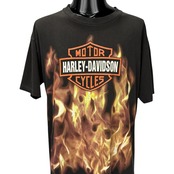 【HARLEY-DAVIDSON】ハーレーダビッドソン "BAR & SHIELD FLAME" 90's Vintage Tシャツ
