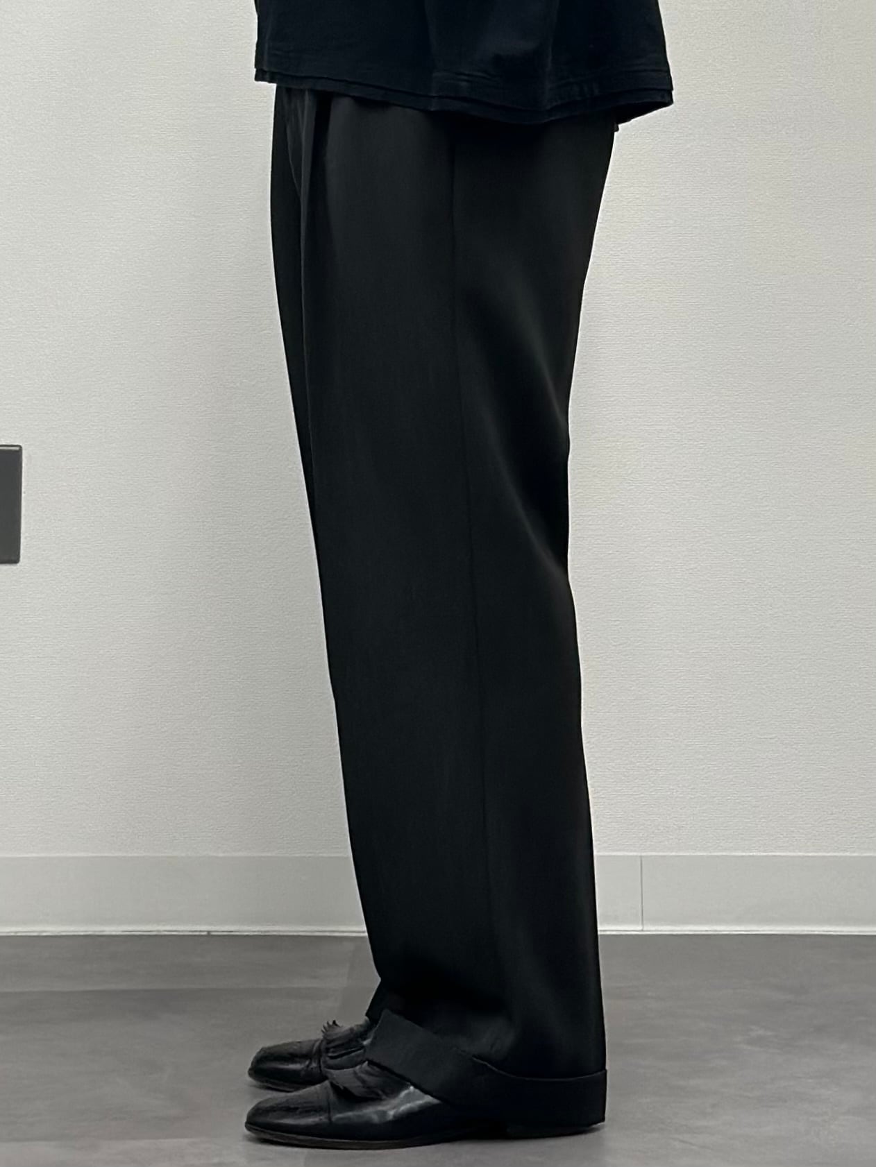 00s PERRY ELLIS PORTFOLIO 2 Tuck Poly Wide Slacks | miyabi