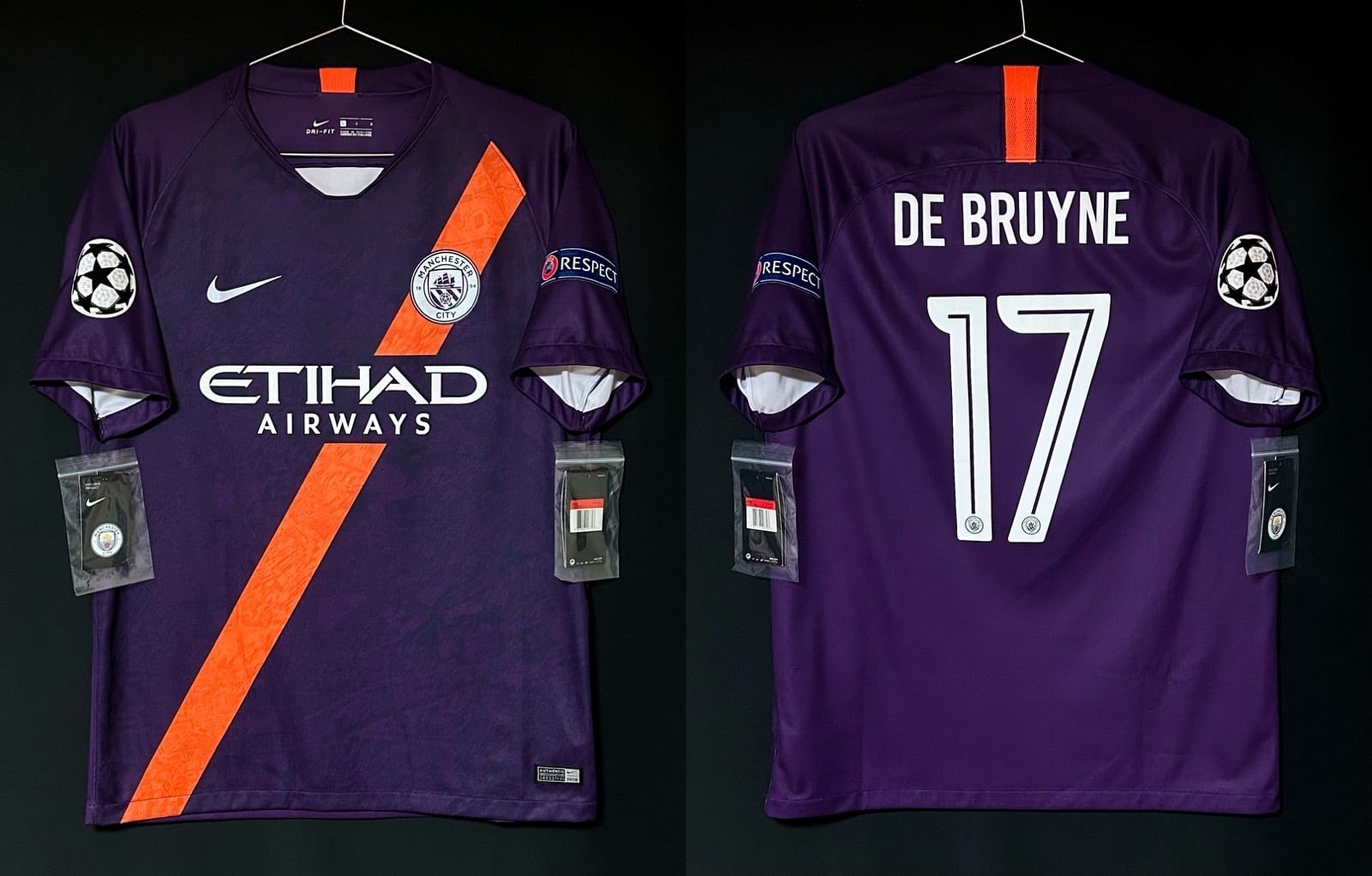 新品タグ付】マンチェスター・シティ 18/19 (3rd) / デ・ブライネ #17