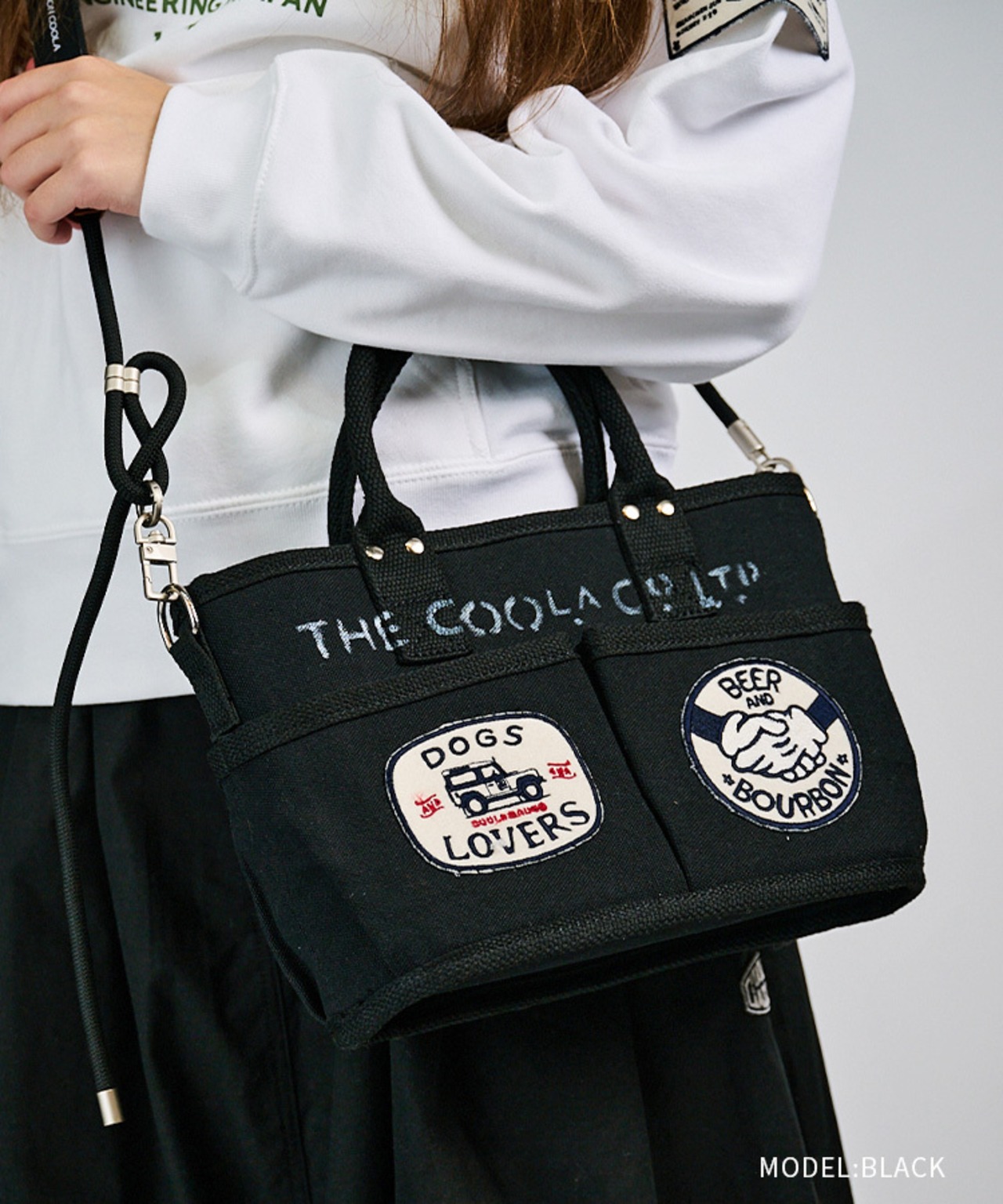 【直営限定ITEM】-TYPE E- パッチ×ペイントコンパクト3wayバッグ (BLACK)　CQ-49501H