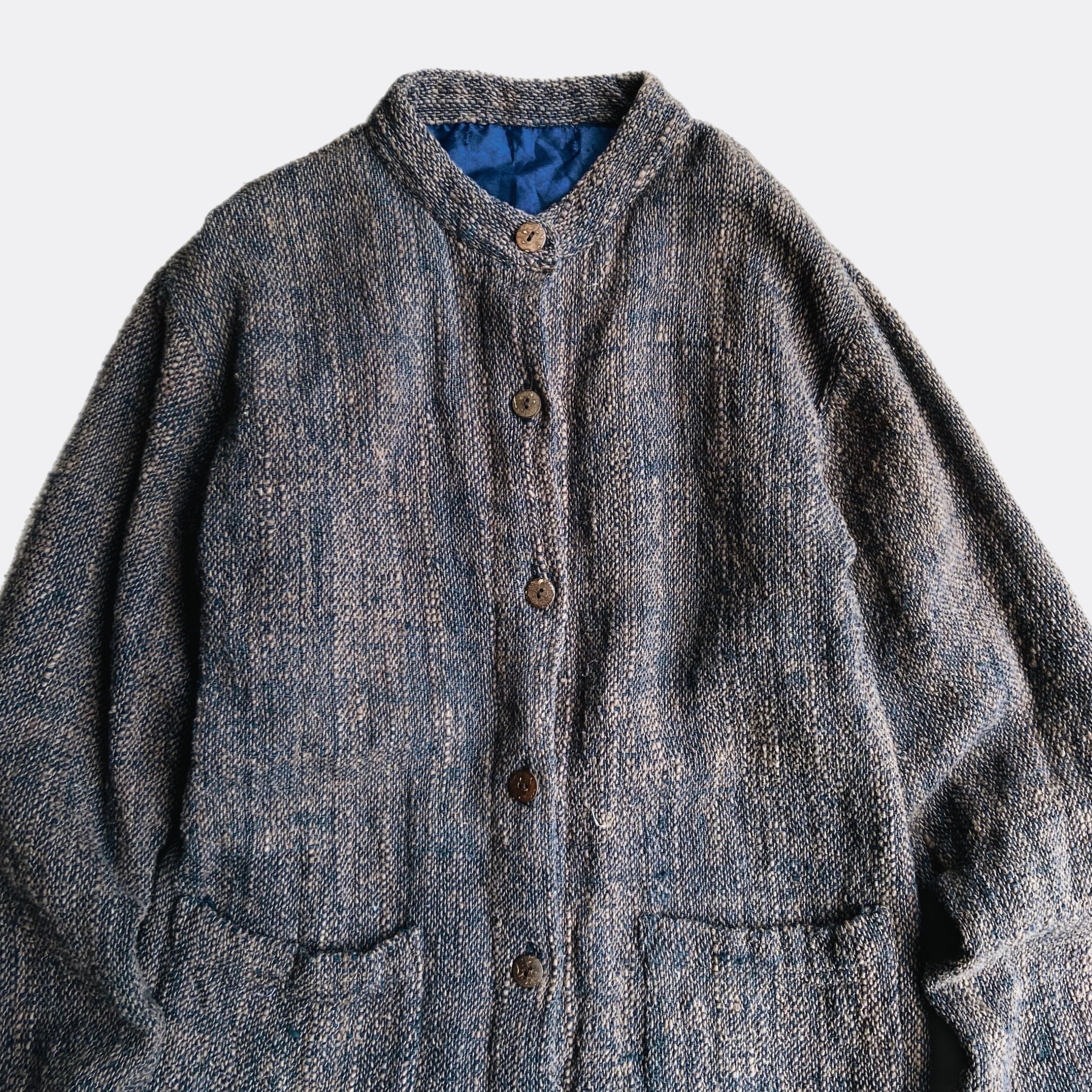 80〜90's リネン ノーカラーハーフコート | 弥勒 ユーズド トウキョウ