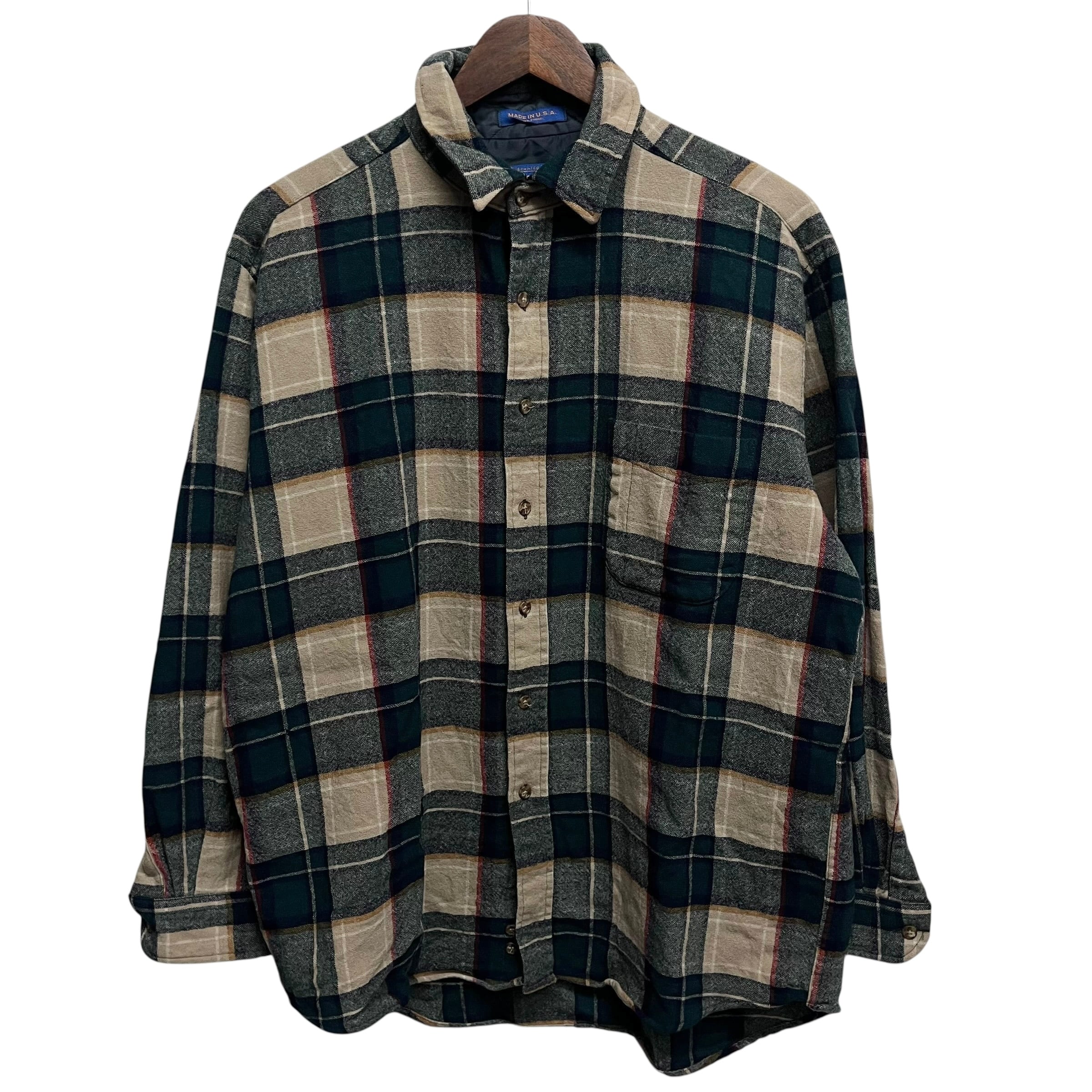 50s 60s /vintage/ビンテージ/national/wool/チェック.シャツ/開襟