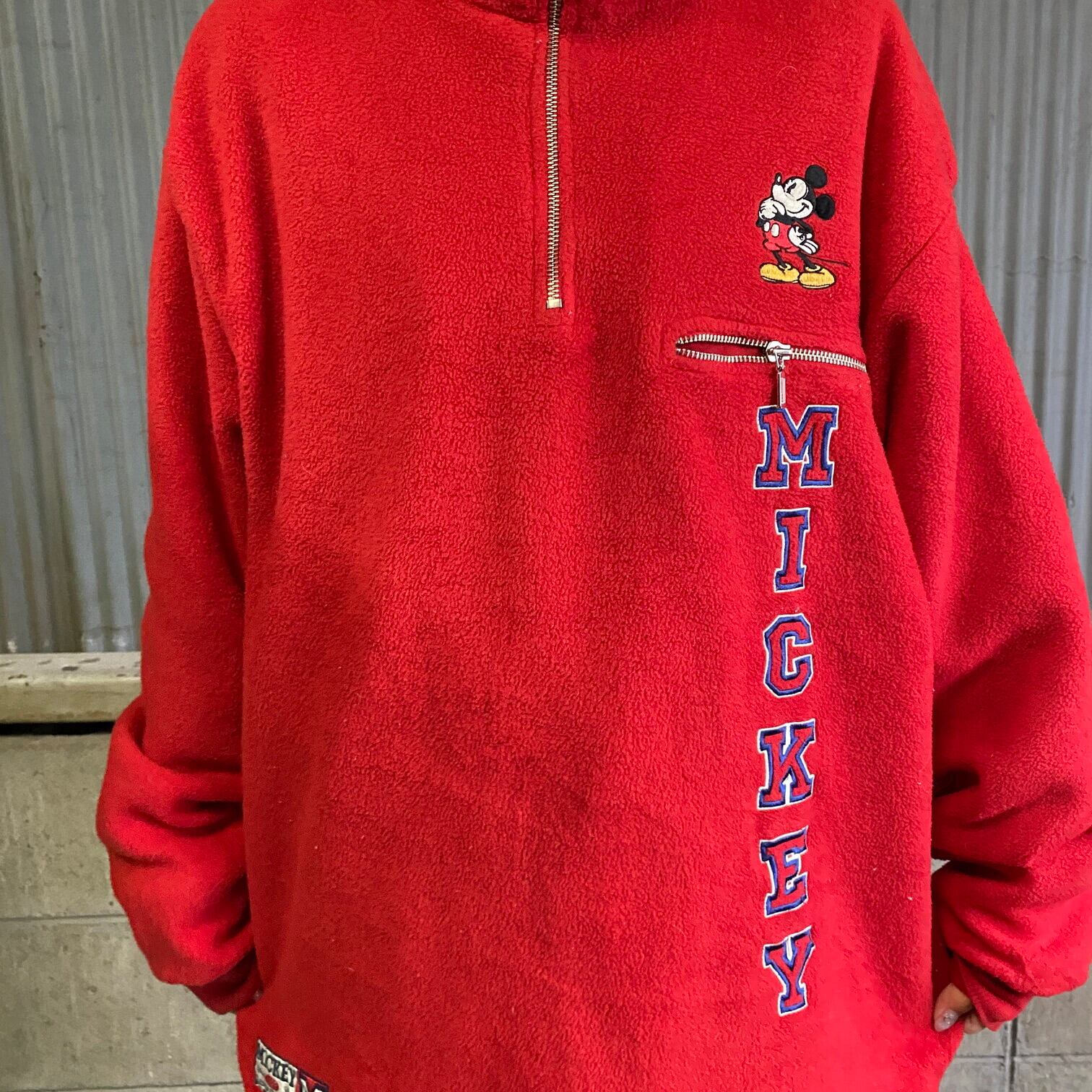 レア90s《トミーヒルフィガー》ハーフジップ刺繍フリースジャケット/メンズ2XL