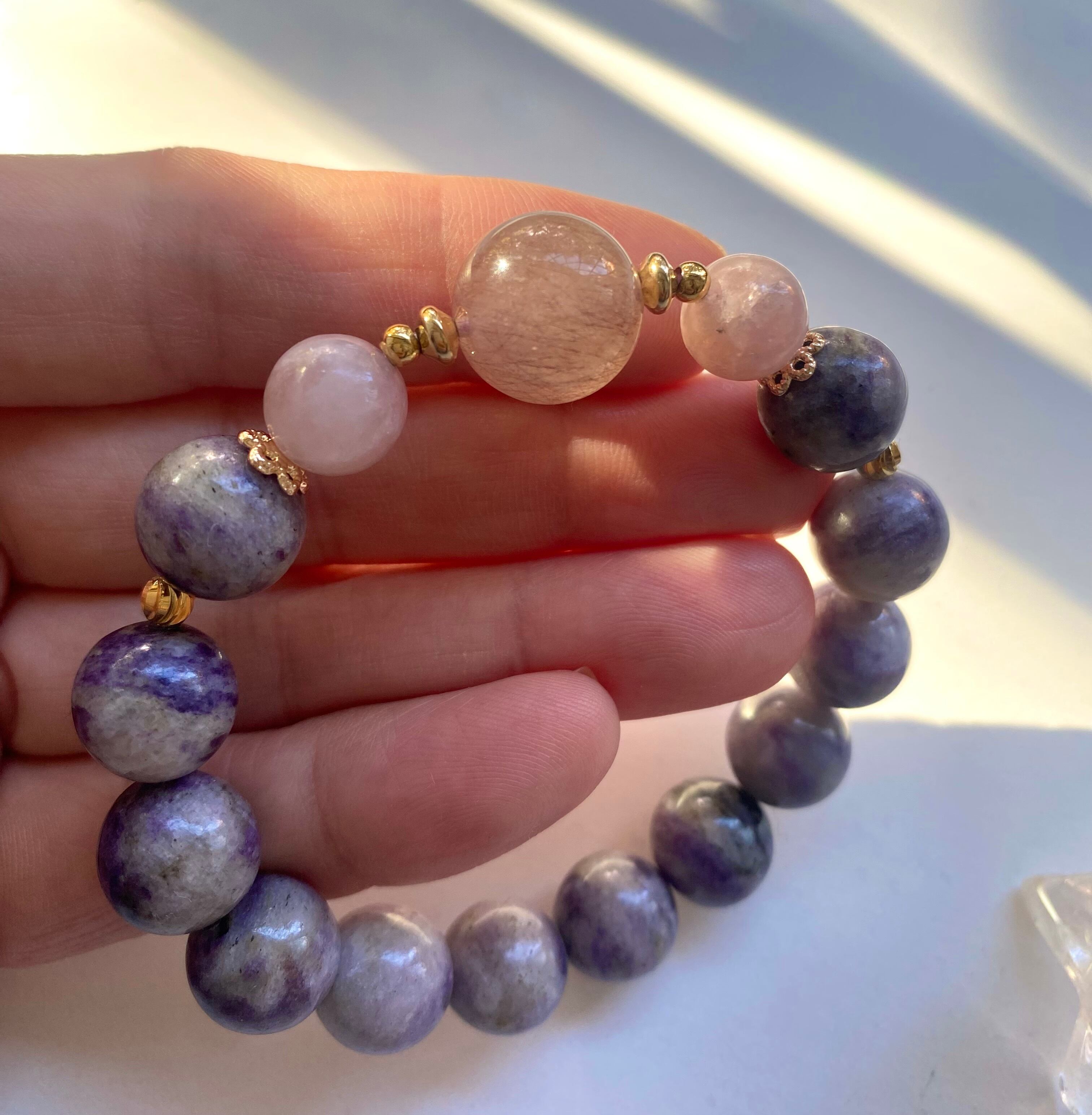 希少＊【マッシブバンデッドフローライトwithパープルサゲニティック