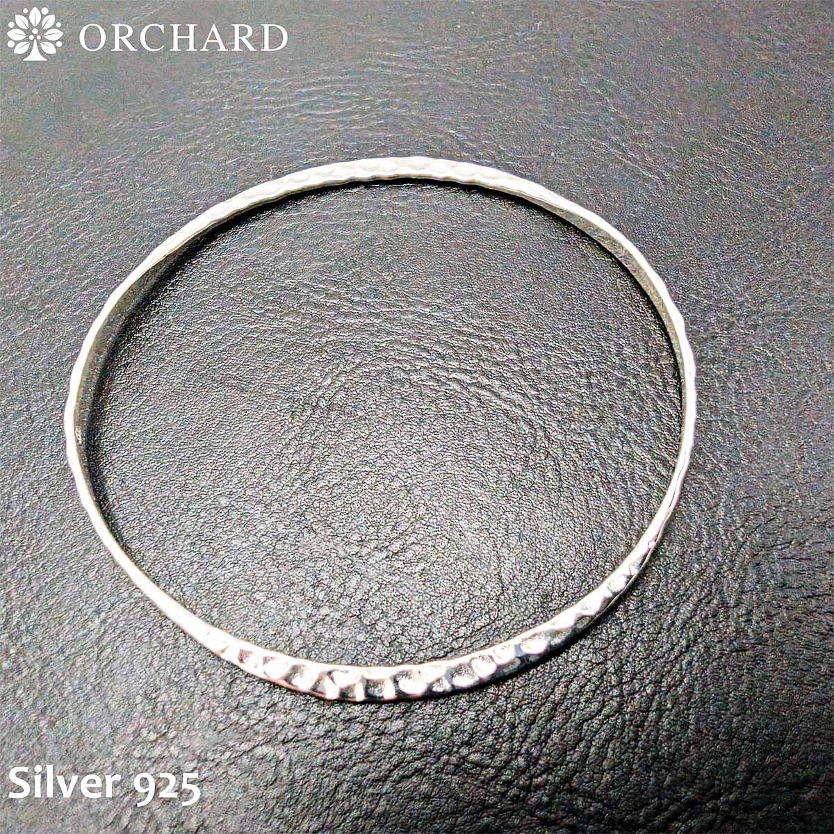 シルバー925 バングル Silver 925 レディース ハンマード加工 スモールバングル