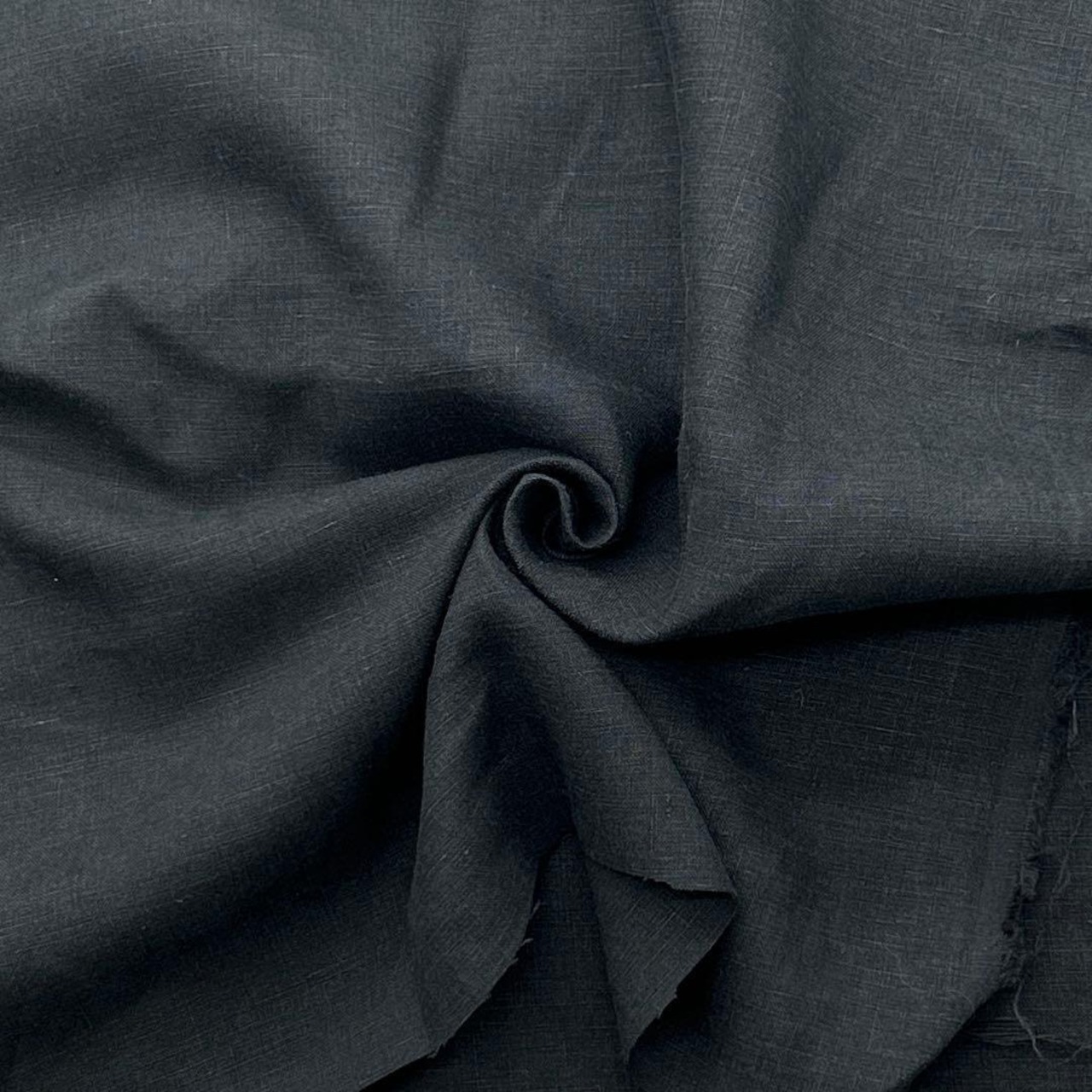 ★NY243◆2m◆コットンリネン先染めスラブ生地◆チャコールブラック