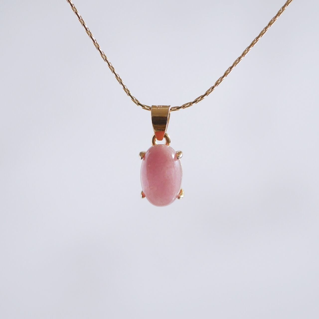 ロードナイトシリカ オーバル ネックレス ミルキーピンク(Love Silica)No.2